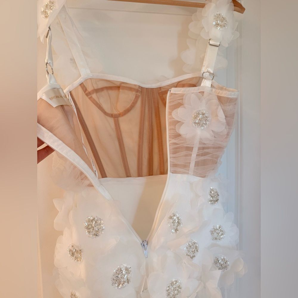 NWOT BRONX BANCO Anastasia Rosalie white Floral Sheer Corset Wedding Bridal Gown - Picture 15 of 16